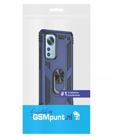 Xiaomi 12 / 12X Hoesje Hybride Kickstand Back Cover Blauw afbeelding 8