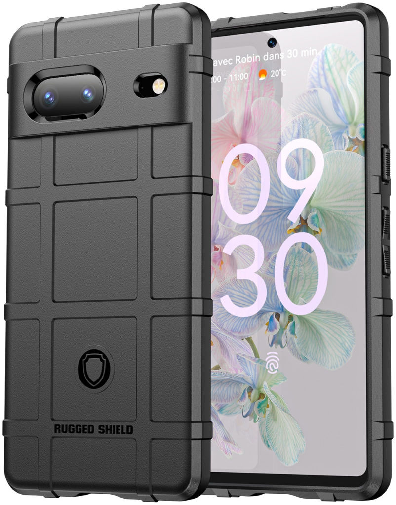 Google Pixel 7 Hoesje Shock Proof Rugged Shield Back Cover Zwart afbeelding 1