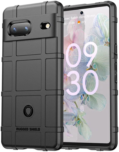 Google Pixel 7 Hoesje Shock Proof Rugged Shield Back Cover Zwart afbeelding 1
