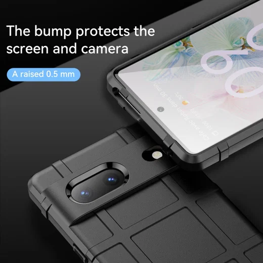 Google Pixel 7 Hoesje Shock Proof Rugged Shield Back Cover Zwart afbeelding 3