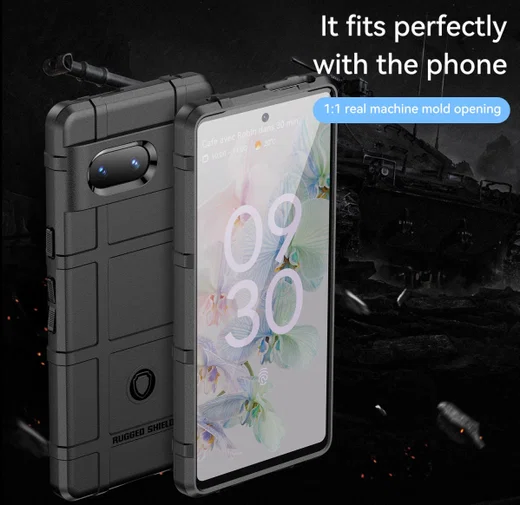 Google Pixel 7 Hoesje Shock Proof Rugged Shield Back Cover Zwart afbeelding 5