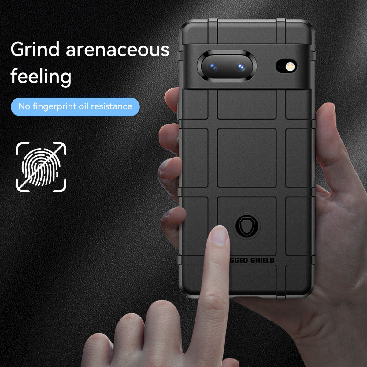 Google Pixel 7 Hoesje Shock Proof Rugged Shield Back Cover Zwart afbeelding 6
