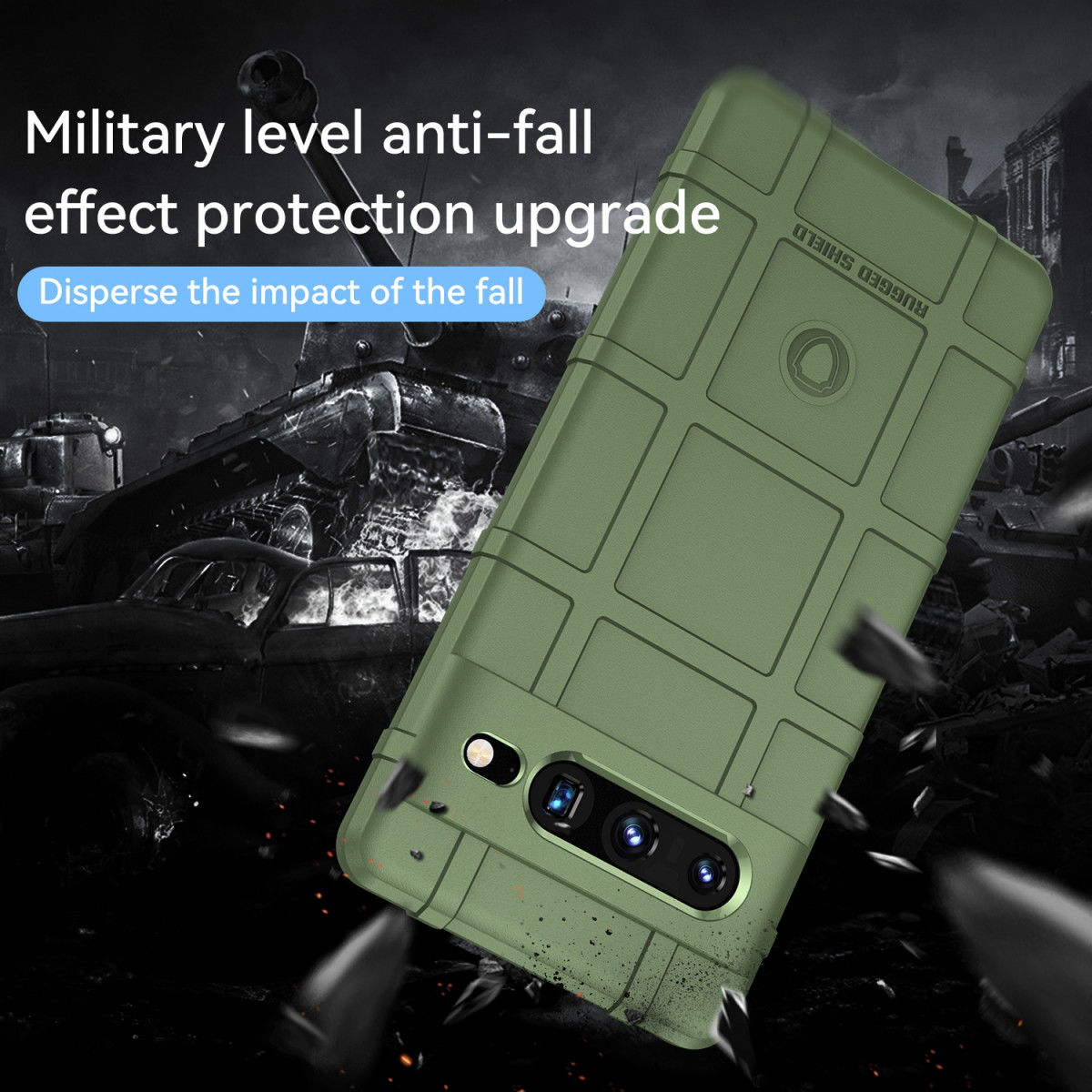 Google Pixel 7 Pro Hoesje Shock Proof Rugged Shield Back Cover Groen afbeelding 3