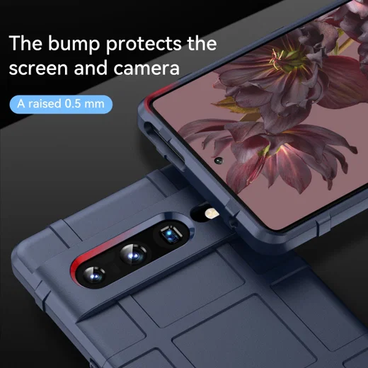 Google Pixel 7 Pro Hoesje Shock Proof Rugged Shield Back Cover Blauw afbeelding 4