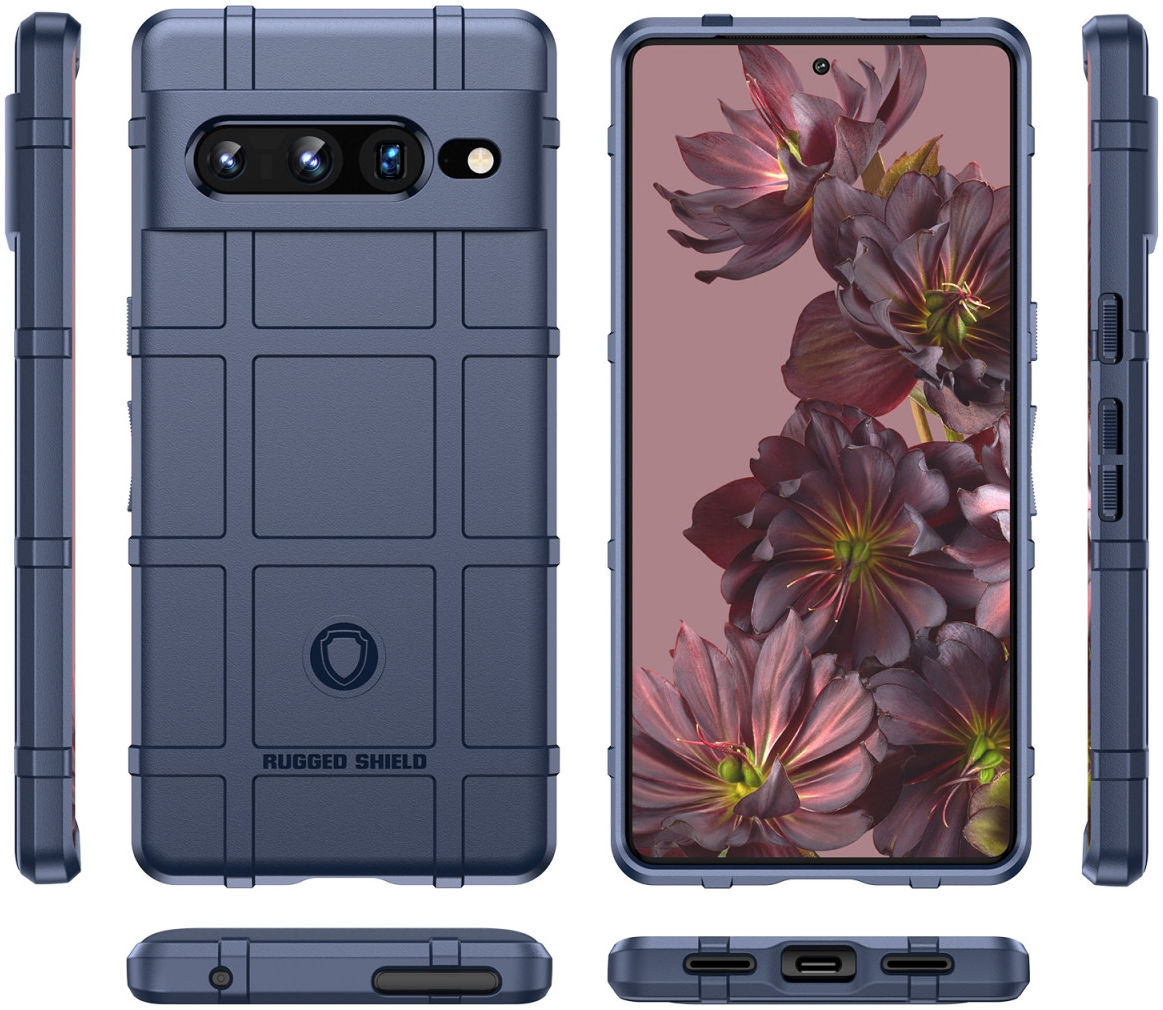 Google Pixel 7 Pro Hoesje Shock Proof Rugged Shield Back Cover Blauw afbeelding 8