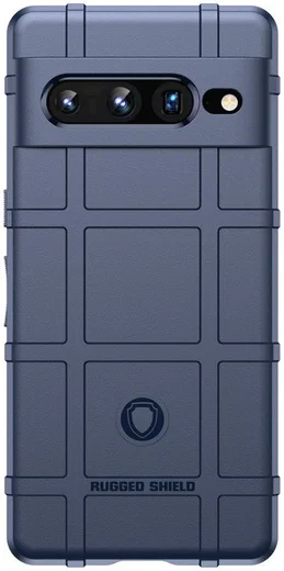 Google Pixel 7 Pro Hoesje Shock Proof Rugged Shield Back Cover Blauw afbeelding 2