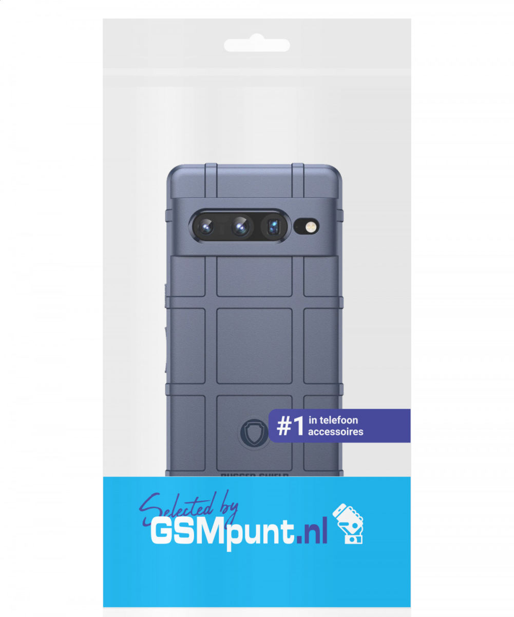 Google Pixel 7 Pro Hoesje Shock Proof Rugged Shield Back Cover Blauw afbeelding 9