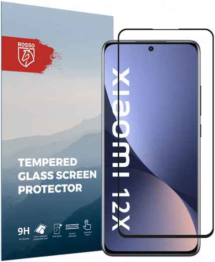 Rosso Xiaomi 12 / 12X 9H Tempered Glass Screen Protector Zwart afbeelding 1