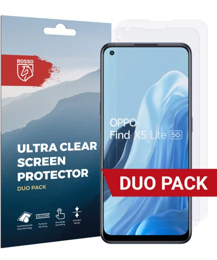 Rosso Oppo Find X5 Lite Ultra Clear Screen Protector Duo Pack afbeelding 1