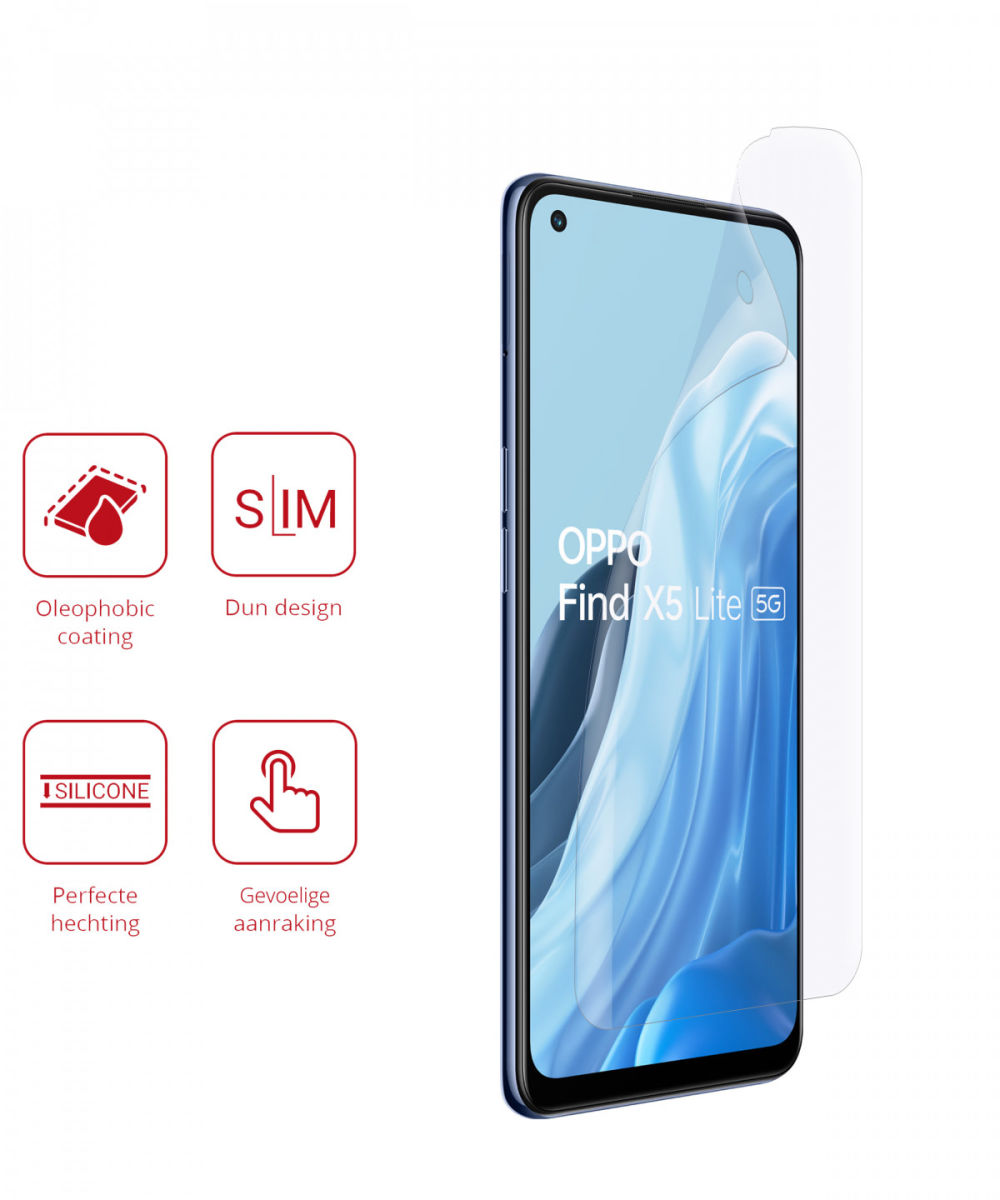 Rosso Oppo Find X5 Lite Ultra Clear Screen Protector Duo Pack afbeelding 2