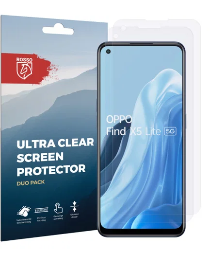 Rosso Oppo Find X5 Lite Ultra Clear Screen Protector Duo Pack afbeelding 8
