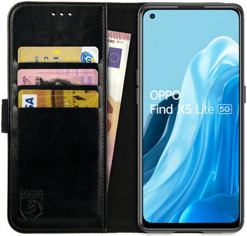 Rosso Element Oppo Find X5 Lite Hoesje Book Cover Wallet Zwart
