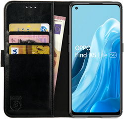 Rosso Element Oppo Find X5 Lite Hoesje Book Cover Wallet Zwart afbeelding