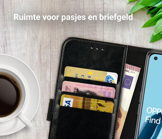 Rosso Element Oppo Find X5 Lite Hoesje Book Cover Wallet Zwart afbeelding 6