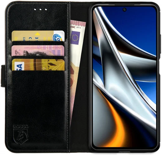 Rosso Element Xiaomi Poco X4 Pro Hoesje Book Cover Wallet Zwart afbeelding 1