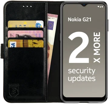 Rosso Element Nokia G21 / G11 Hoesje Book Cover Wallet Zwart