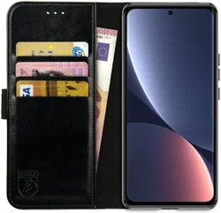 Rosso Element Xiaomi 12 Pro Hoesje Book Cover Wallet Zwart afbeelding