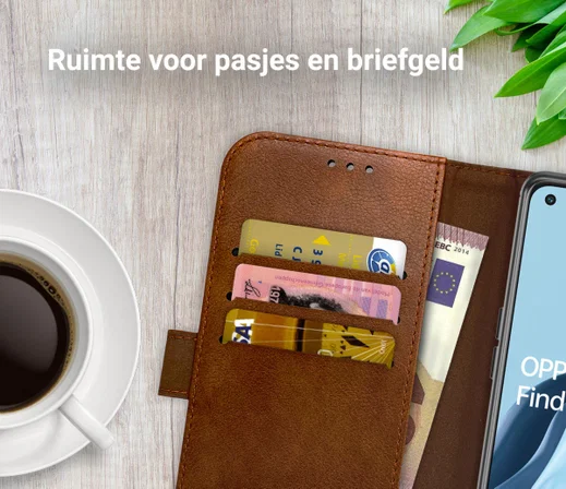 Rosso Element Oppo Find X5 Lite Hoesje Book Cover Wallet Bruin afbeelding 6