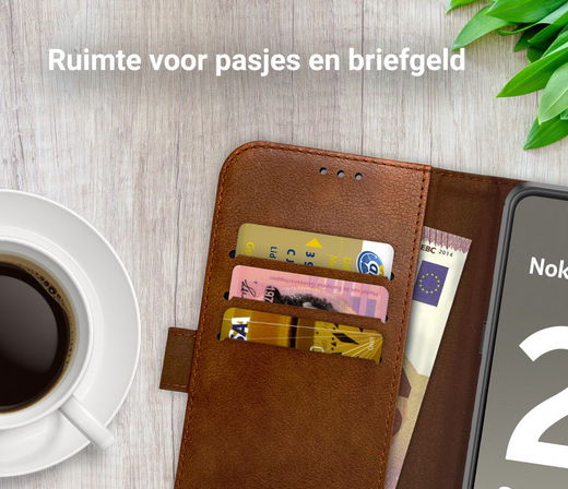 Rosso Element Nokia G21 / G11 Hoesje Book Cover Wallet Bruin afbeelding 6