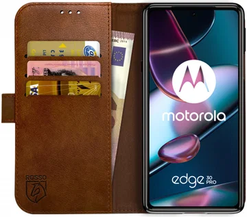 Rosso Element Motorola Edge 30 Pro Hoesje Book Cover Wallet Bruin