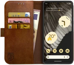 Rosso Element Google Pixel 7 Hoesje Book Cover Wallet Bruin afbeelding