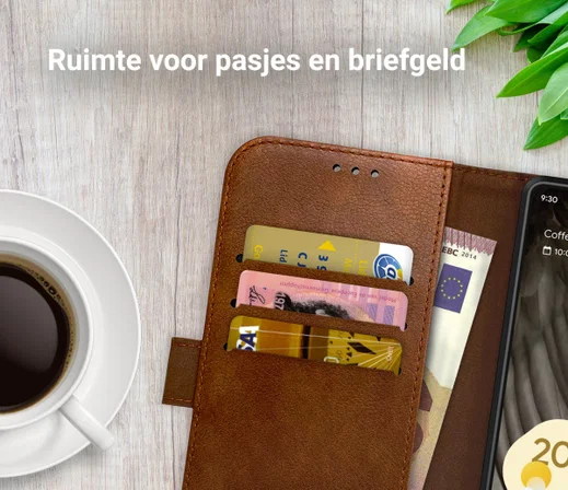 Rosso Element Google Pixel 7 Hoesje Book Cover Wallet Bruin afbeelding 6