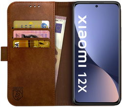 Rosso Element Xiaomi 12 / 12X Hoesje Book Cover Wallet Bruin afbeelding