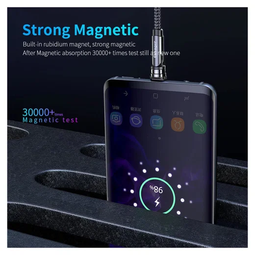 Essager 2.4A 540° Draaibare Magnetische Lightning naar USB Kabel 2M afbeelding 5