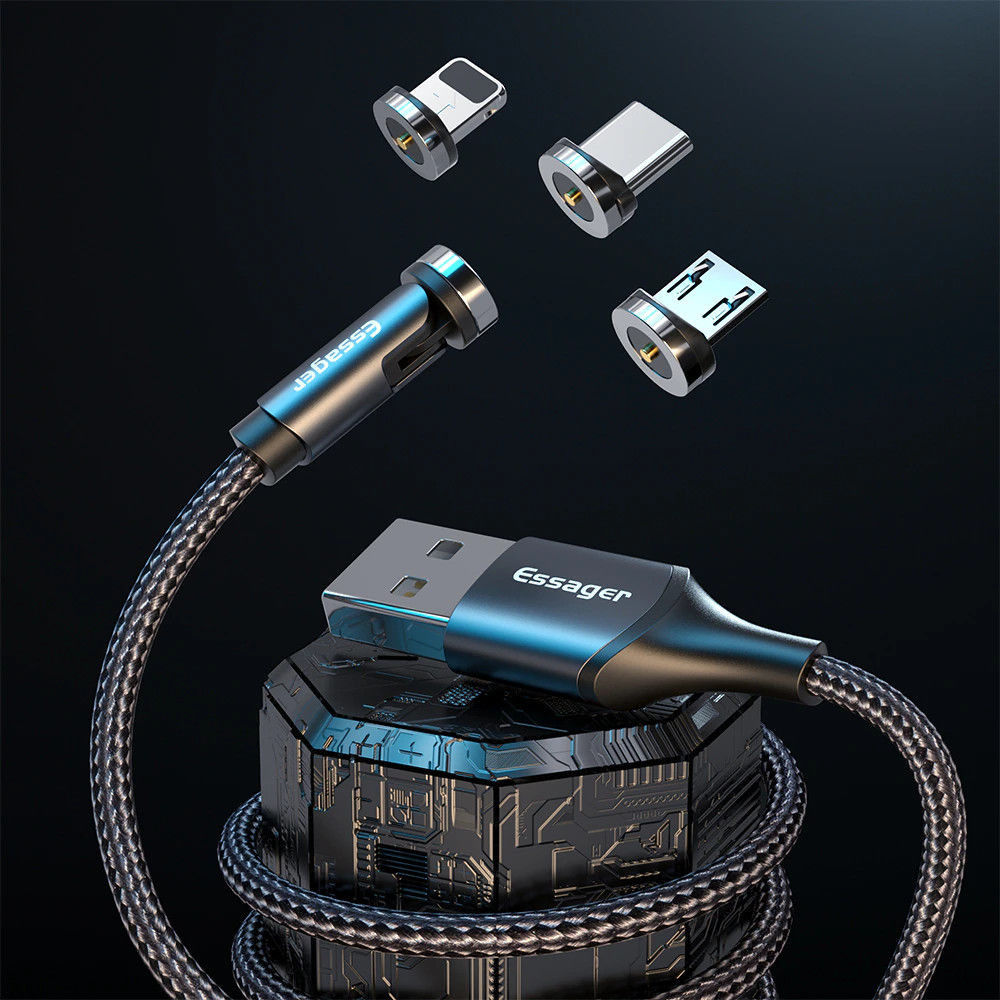 Essager 3A 540° Draaibare Magnetische Lightning naar USB Kabel 1M afbeelding 12