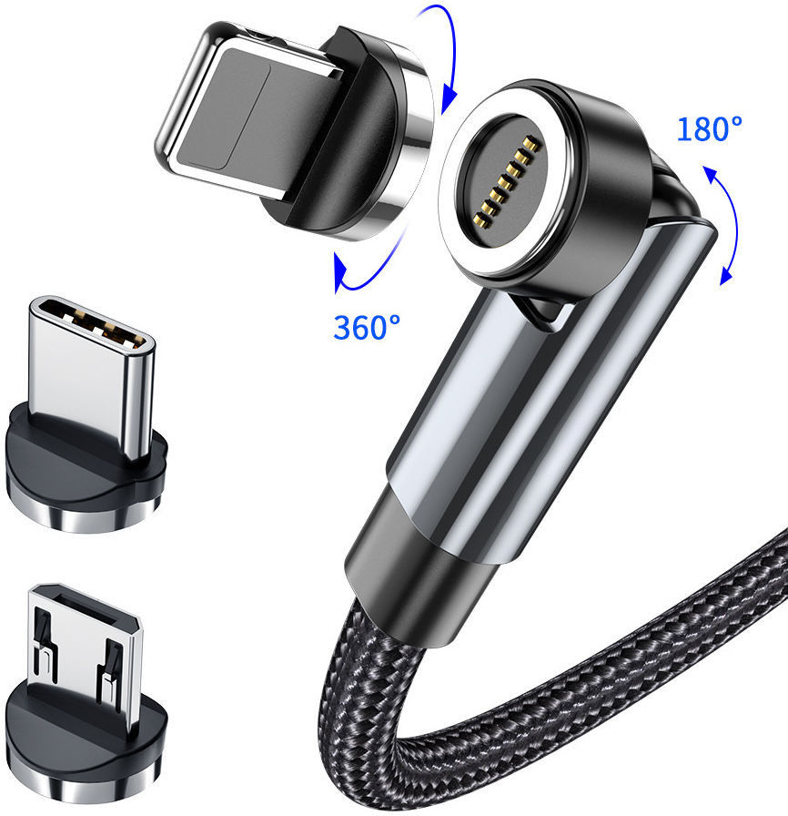 Essager 3A 540° Draaibare Magnetische Lightning naar USB Kabel 1M afbeelding 6
