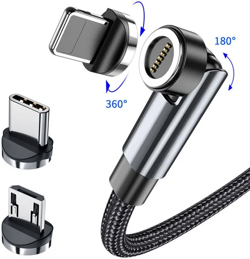Essager 3A 540° Draaibare Magnetische Lightning naar USB Kabel 1M afbeelding 6