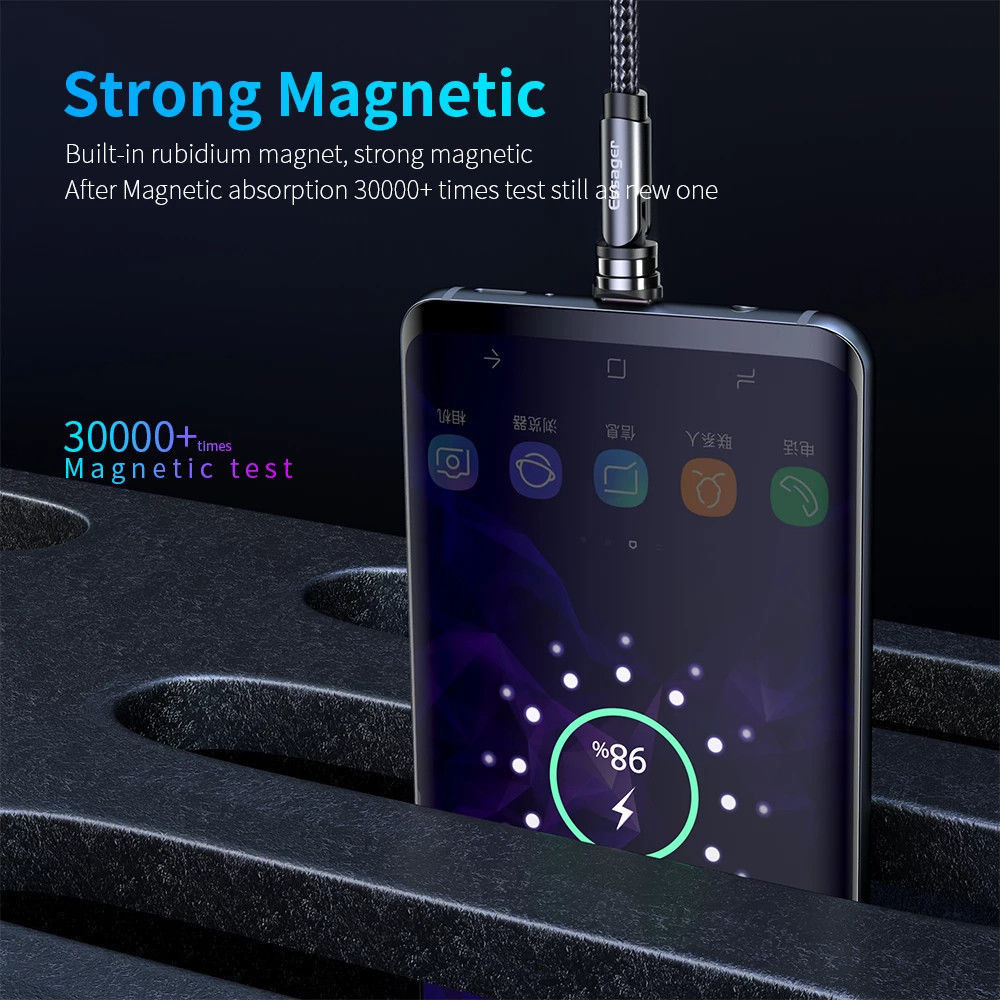 Essager 3A 540° Draaibare Magnetische Lightning naar USB Kabel 1M afbeelding 9