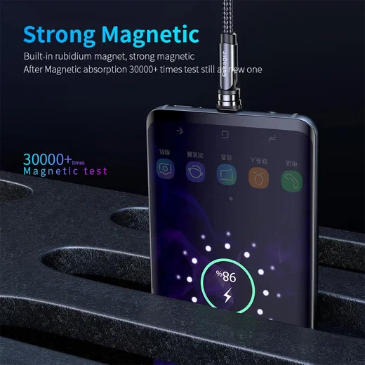 Essager 3A 540° Draaibare Magnetische Lightning naar USB Kabel 1M afbeelding 9