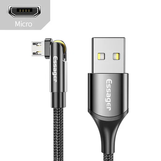 Essager 3A 180° Draaibare USB naar micro USB Kabel Fast Charge 1M afbeelding 2