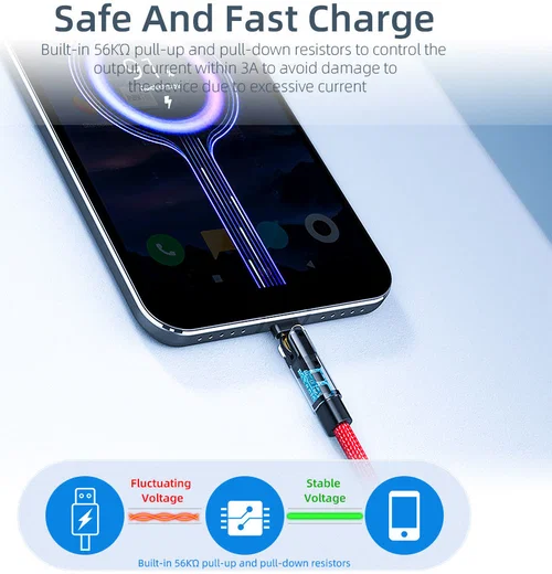 Essager 3A 180° Draaibare USB naar micro USB Kabel Fast Charge 1M afbeelding 6