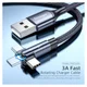 Essager 3A 180° Draaibare USB naar USB-C Kabel Fast Charge 1M Zwart afbeelding 3