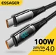 Essager 100W USB-C Snellaad Kabel met Digitale Display 5A 1M Zwart afbeelding 9