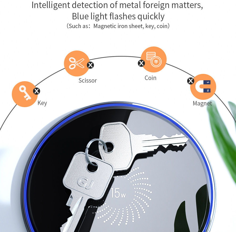 Essager 15W Draadloze Fast Charge Oplader met USB-C Kabel Zwart afbeelding 11