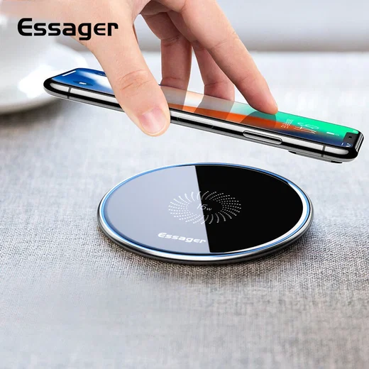 Essager 15W Draadloze Fast Charge Oplader met USB-C Kabel Wit afbeelding 3