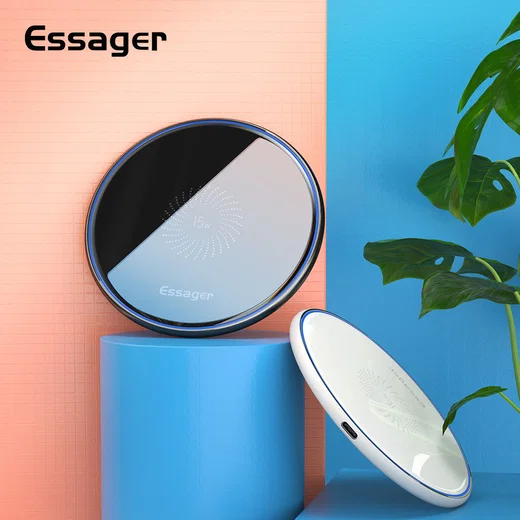 Essager 15W Draadloze Fast Charge Oplader met USB-C Kabel Wit afbeelding 13