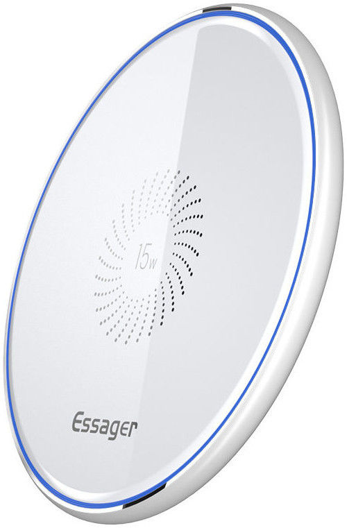 Essager 15W Draadloze Fast Charge Oplader met USB-C Kabel Wit afbeelding 1