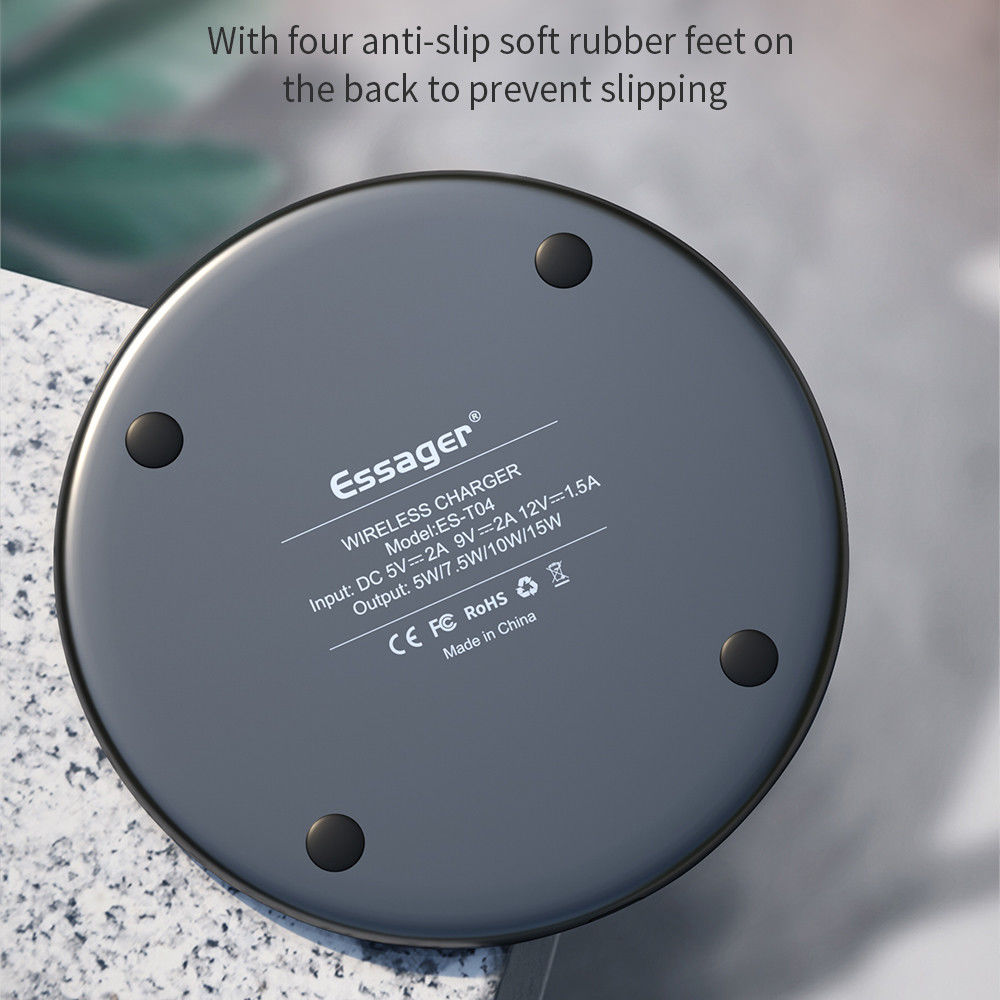 Essager 15W Draadloze Fast Charge Oplader met USB-C Kabel Wit afbeelding 9
