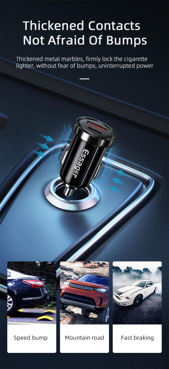 Essager Dubbele USB Autolader 18W met Quick Charge 3.0 Zwart afbeelding 4