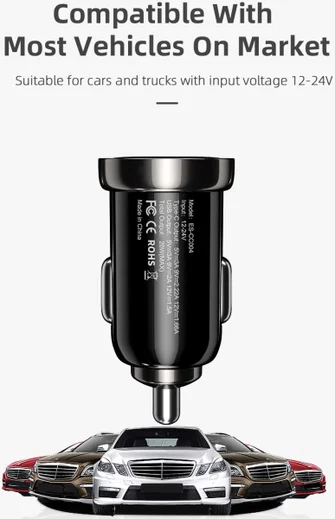 Essager Dubbele USB Autolader 18W met Quick Charge 3.0 Zwart afbeelding 5