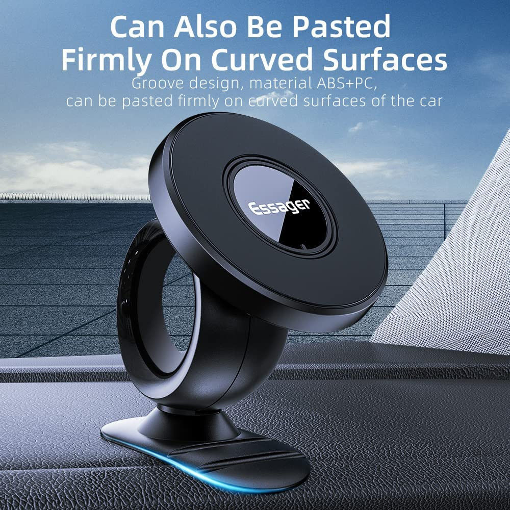 Essager Compacte Magnetische Dashboard Telefoonhouder Zwart afbeelding 4