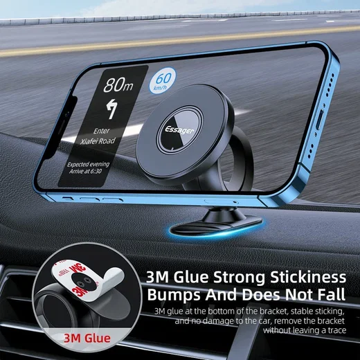 Essager Compacte Magnetische Dashboard Telefoonhouder Zwart afbeelding 5