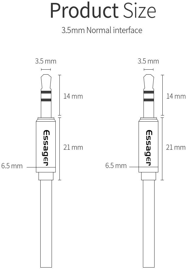 Essager AUX Verleng Kabel 3.5mm Jack naar 3.5mm Jack 1 Meter afbeelding 6