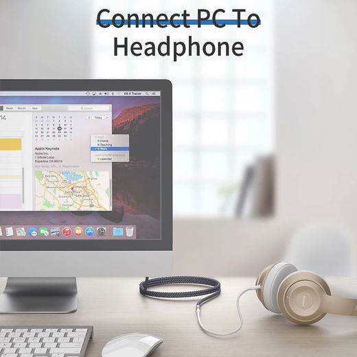 Essager 3.5mm Male naar 3.5mm Female AUX Verlengkabel Gevlochten 1M afbeelding 6