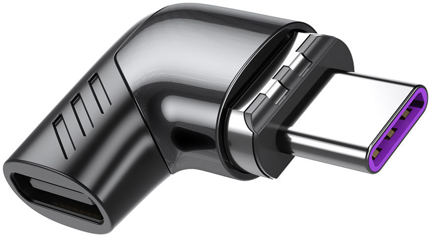 Essager 100W USB-C naar USB-C Adapter met Haakse Hoek 5A Zwart afbeelding 1