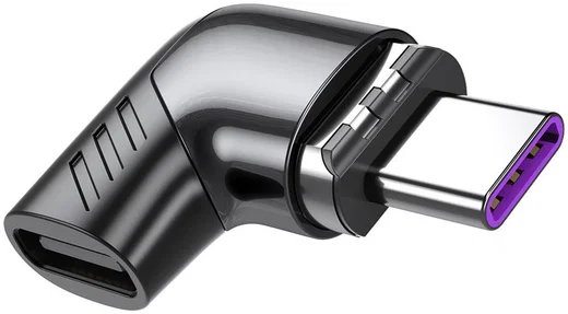 Essager 100W USB-C naar USB-C Adapter met Haakse Hoek 5A Zwart afbeelding 1